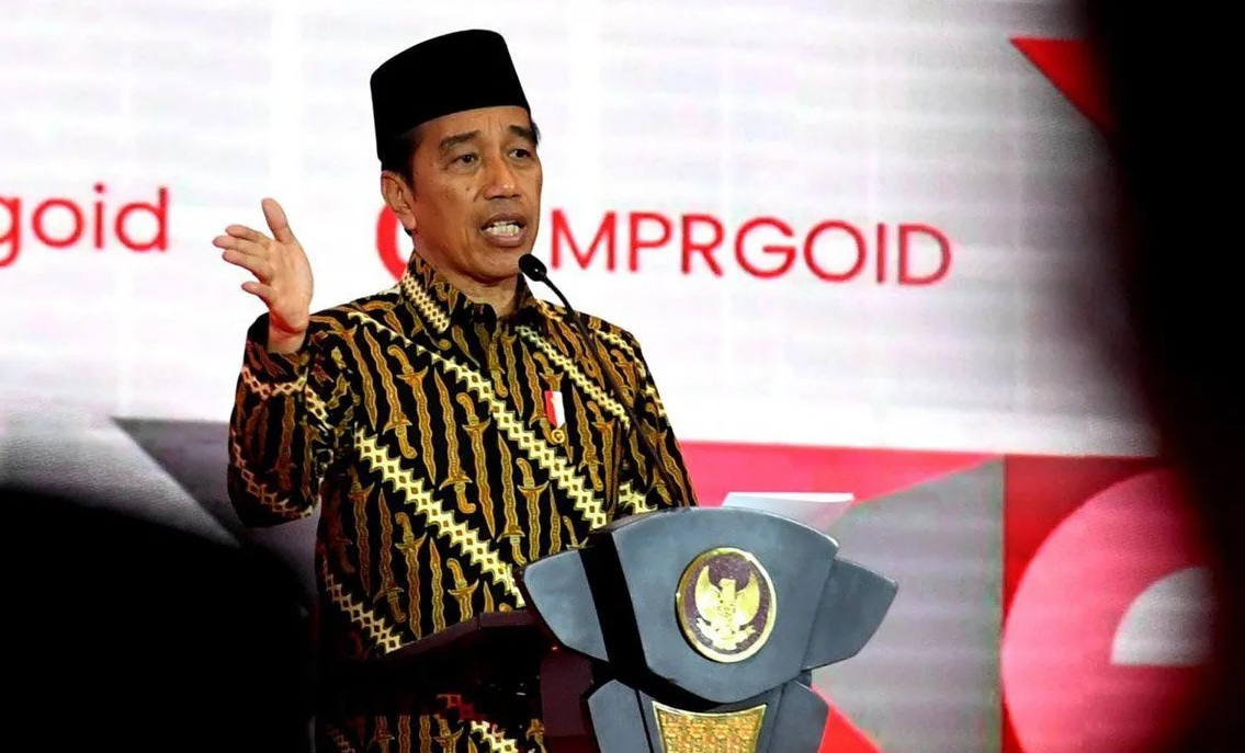 Presiden Joko Widodo menghadiri peringatan Hari Konstitusi sekaligus Hari Ulang Tahun Ke-78 Majelis Pemusyawaratan Rakyat Republik Indonesia (MPR RI) yang digelar di Gedung MPR RI, Jumat (18/8/2023). (Biro Pers Setpres)