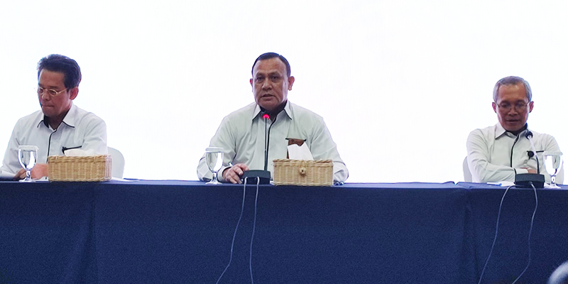 Ketua KPK RI Firli Bahuri saat menyampaikan capaian kinerja KPK semester 1 tahun 2023/RMOL