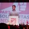 Ketua Umum PSI, Kaesang Pangarep saat memberikan pidato pertamanya-Intan Afrida Rafni-