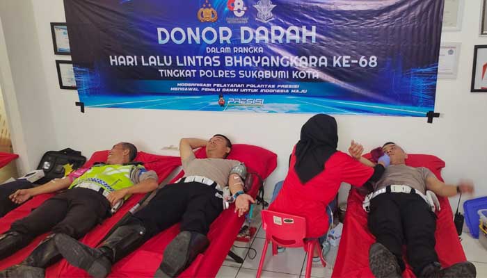 Satlantas Polres Sukabumi Kota Donor Darah