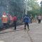 Diduga akibat puntung rokok yang dibuang sembarangan lahan kosong di pinggir Jalan Raya Cibeber, Kabupaten Cianjur, Jawa Barat, terbakar, sehingga petugas langsung melakukan pemadaman. (Ahmad Fikri)