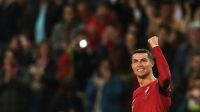 Bintang sepak bola asal Portugal Cristiano Ronaldo saat membela negaranya dalam pertandingan kualifikasi Piala Eropa 2024 melawan Liechtenstein di Stadion Jose Alvalade, Lisbon, 23 Maret 2023. (AFP-CARLOS COSTA)