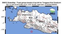 Pagi Senin (18/09/2024) wilayah Sukabumi merasakan getaran gempa sekira pukul 06.35 WIB.