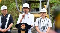 Presiden Joko Widodo (Jokowi) saat “groundbreaking” Hotel Vasanta di kawasan Ibu Kota Nusantara, Kabupaten Penajam Paser Utara, Kalimantan Timur, Sabtu (23/9/2023).