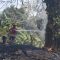 KEBAKARAN : Petugas Damkar saat memadamkan api di Kampung Citepus Pam, RT 2, RW, Kabupaten Sukabumi. (FOTO : NANDI/ RADARSUKABUMI)