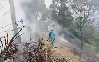 Kaki Gunung Salak arah Puncak 1 Gunung Salak tepatnya lokasi Eyang Santri Girijaya, dikabarkan terbakar pada Senin (02/10/2023). Terpatau lokasi kepulan asap muncul