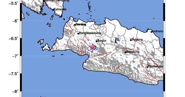 Gempa bumi tektonik M 3,2 yang terjadi di Kota Bogor Kamis (12/10/2023) pagi pukul 06:44:42 WIB