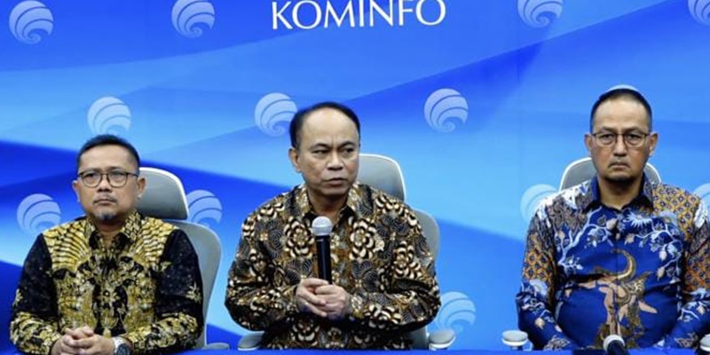 Tangkapan layar jumpa pers Menkominfo Budi Arie Setiadi/Repro