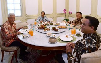 Presiden Joko Widodo makan siang bersama 3 bakal capres 2024 di Istana Merdeka/Ist