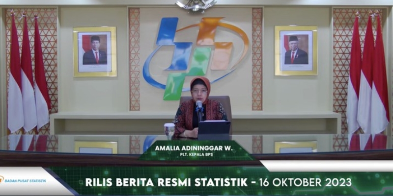 Plt. Kepala BPS Amalia Adininggar Widyasanti dalam rilis berita resmi BPS, Senin, 16 Oktober 2023/BPS