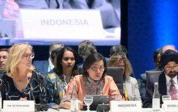 Menteri Keuangan RI, Sri Mulyani saat menjadi co-chair dalam Coalition of Finance Ministers for Climate Action di Maroko, 11 Oktober 2023/Ist