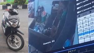 Maling Motor di Kedai Kopi Kota Sukabumi Terekam CCTV