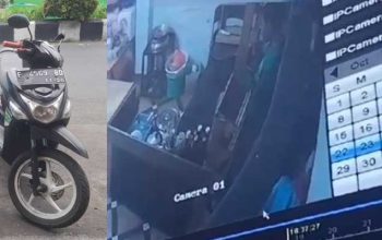 Maling Motor di Kota Sukabumi Terekam CCTV