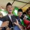 Calon Presiden Ganjar Pranowo saat diwawancara setelah menghadiri acara Bimtek DPP PPP se-Indonesia di Ancol, Jakarta, Jumat (20/10/2023). (Hendri Sukma Indrawan)