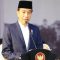 Presiden RI Joko Widodo memberi sambutan pada Apel peringatan Hari Santri 2023 di Surabaya, Jawa Timur, yang disaksikan melalui akun YouTube Sekretariat Presiden, Minggu (22/10/2023). (PBNU).