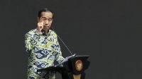 Presiden Joko Widodo saat memberikan arahan dalam pembukaan BNI Investor Daily Summit 2023 di Jakarta, Selasa (24/10/2023). (Hafidz Mubarak)