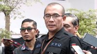 Ketua KPU RI Hasyim Asy'ari di Kantor KPU RI, Jakarta, Rabu (25/10/2023). (Narda Margaretha Sinambela)