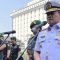 Panglima TNI Laksamana TNI Yudo Margono memberikan keterangan di Markas Besar TNI Angkatan Darat, Jakarta, Jumat (27/10/2023). (Genta Tenri Mawangi)