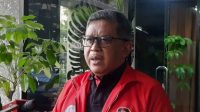 Sekretaris Jenderal PDIP Hasto Kristiyanto di Gedung High End, Jakarta, Rabu (4/10/2023). (Narda Margaretha Sinambela)