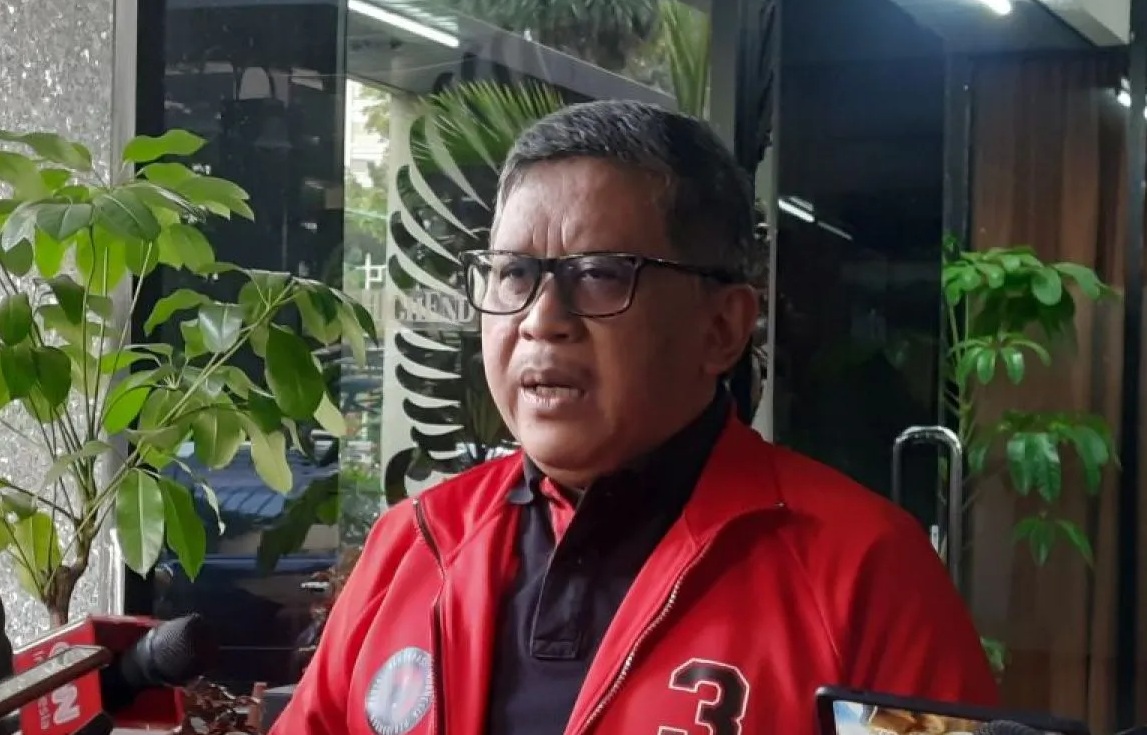 Sekretaris Jenderal PDIP Hasto Kristiyanto di Gedung High End, Jakarta, Rabu (4/10/2023). (Narda Margaretha Sinambela)