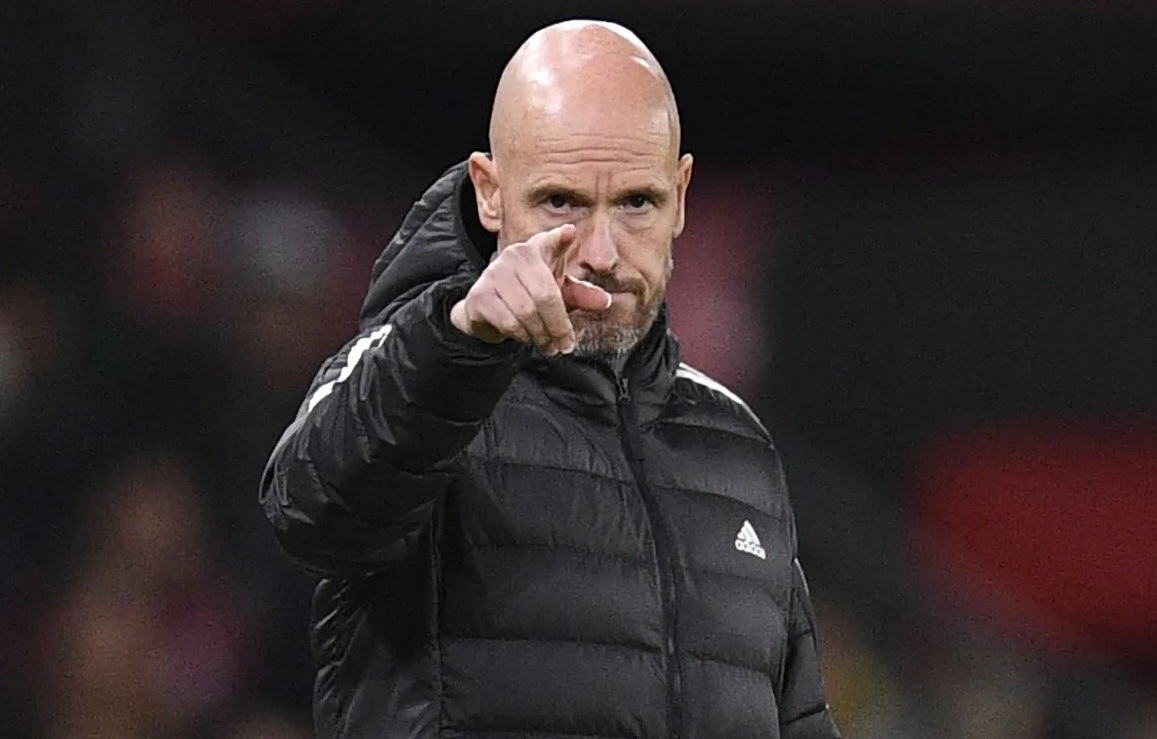 Pelatih Manchester United Erik ten Hag saat laga antara Manchester United dan Omonoia Nicosia pada Grup E Liga Eropa di Stadion Old Trafford, Manchester, 13 Oktober 2022. (AFP-OLI SCARFF)