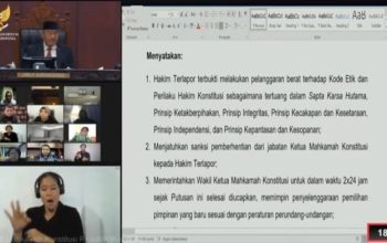 Majelis Kehormatan Mahkamah Konstitusi (MKMK) memutuskan, memberhentikan Ketua MK, Anwar Usman dari jabatannya secara tidak terhormat