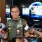 Kepala Biro Hubungan Masyarakat Sekretariat Jenderal Kementerian Pertahanan RI Brigjen TNI Edwin Adrian Sumantha menjawab pertanyaan wartawan saat dia ditemui di Kantor Kementerian Pertahanan RI, Jakarta, Kamis (2/11/2023). (Genta Tenri Mawangi)