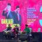 Ketua Umum PDIP Megawati Soekarnoputri dalam acara Rakornas Relawan Ganjar-Mahfud Se-Pulau Jawa yang digelar di JIExpo Kemayoran, Jakarta, pada Senin (27/11).