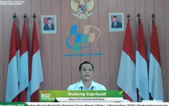 Ketua Tim Statistik Distribusi BPS Provinsi Jawa Barat Dudung Supriyadi memberikan keterangan daring di Bandung, Rabu (1/11/2023). (Istimewa)