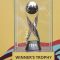 Trofi Piala Dunia U-17 saat dipamerkan di kawasan Bundaran HI, Jakarta, Minggu (15/10/2023). (hemas Reviyanto).