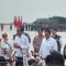 Presiden Joko Widodo menyampaikan keterangan kepada wartawan dalam agenda pelepasan pengiriman bantuan kemanusiaan dari Pemerintah RI untuk masyarakat Palestina di Gaza, bertempat di Base Ops Lanud Halim Perdanakusuma Jakarta Timur di Jakarta, Sabtu (4/11/2023). (Andi Firdaus)