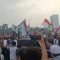 Suasana di kawasan Monas saat aksi bela rakyat Palestina Minggu (5/11/2023). (Ilham Kausar)