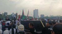 Aksi Bela Palestina di Monas, Jakarta Pusat, Minggu (5/11/2023).