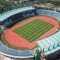 Foto udara Stadion Si Jalak Harupat di Kutawaringin, Kabupaten Bandung, Jawa Barat, Selasa (18/7/2023). (RAISAN AL FARISI)