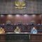 Pengucapan hasil rapat pleno hakim terkait dengan pemilihan Ketua Mahkamah Konstitusi yang baru di Gedung MK RI, Jakarta, Kamis (9/11/2023). (Fath Putra Mulya)