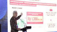 BERI SOLUSI: Ganjar Pranowo menghadiri acara US-Indonesia Investment Summit ke-11 yang diselenggarakan AmCham Indonesia dan US Chamber of Commerce di Jakarta, Selasa (24/10). (Foto: Tim Media Ganjar Pranowo)