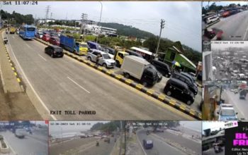 LANCAR : Pantauan CCTV dibeberapa lokasi jalan yang di Pasang Polres Sukabumi terpantau lancar tidak terjadi kepadatan pengendara. (foto : tangkapan layar)