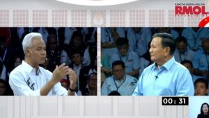 Ditanya Ganjar Soal HAM, Prabowo : Masalah Ini Ditangani Cawapres Anda