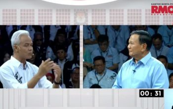 Debat tanya jawab antara Capres Ganjar Pranowo dan Capres Prabowo Subianto/Repro
