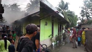 Rumah Warga Palabuhanratu Sukabumi Keluarkan Asap Tersambar Petir