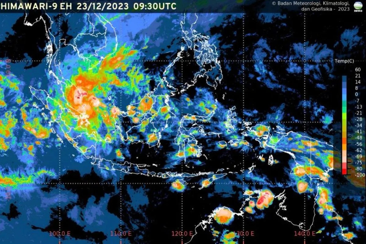 Arsip - Tangkapan layar kondisi cuaca di Indonesia. (BMKG).