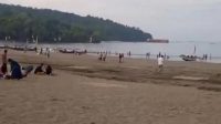 Suasana pantai di Kabupaten Pangandaran, Jawa Barat, Kamis (28/12/2023). (Tagana Pangandaran)