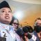Sekretaris Tim Kampanye Nasional (TKN) Prabowo-Gibran, Nusron Wahid menyampaikan keterangan pers dalam acara Rakornas TKN dan TKD Prabowo-Gibran di Jakarta (1/12/2023). (Aprillio Abdullah Akbar)