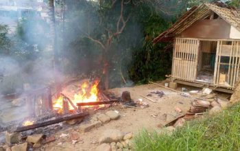 Warga Cibadak Sukabumi Bakar Gubuk