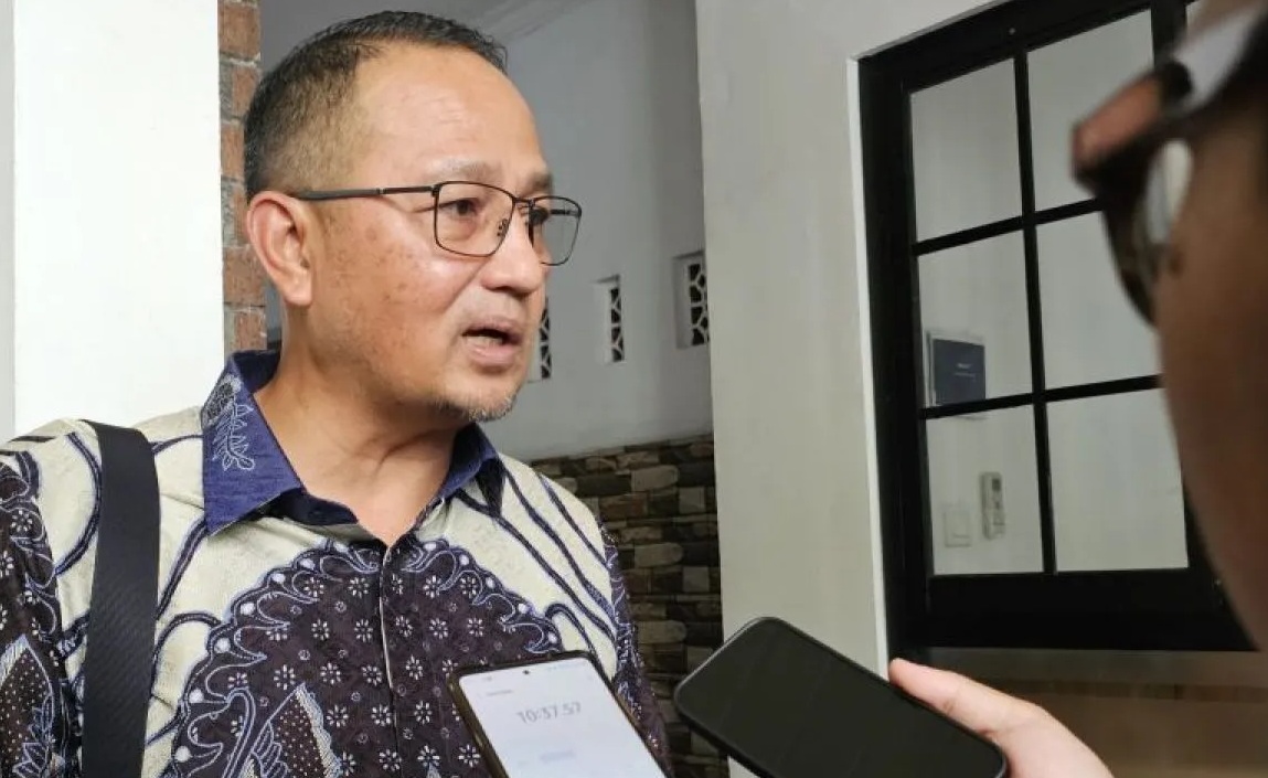 Direktur Jenderal APTIKA Semuel Abrijani Pangerapan di Kantor PBNU, Jakarta Pusat, Kamis (18/1/2024). (Livia Kristianti)