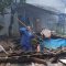 warga Kampung Cibitung RT (06/02) Desa Cihaur Kecamatan Simpenan nyaris tertimbum bangunan rumah yang ambruk, Jumat (19/01/2024).