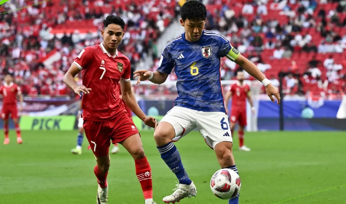 Pertandingan terakhir Grup D Piala Asia 2023 antara Jepang vs Indonesia di Ahmad bin Ali Stadium (Al Rayyan), Rabu malam WIB, 24 Januari 2024. (X @afcasiancup)