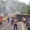 Kecelakaan truk tambang di tanjakan Cibokor, Leuwisadeng, Kabupaten Bogor, Jawa Barat, Ahad (7/1/2024). (Dishub Kabupaten Bogor)