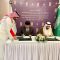 Menteri Agama Yaqut Cholil Qoumas dan Menteri Haji dan Umrah Arab Saudi Tawfiq F. Al-Rabiah menandatangani kesepakatan urusan haji atau ta'limatul hajj di Kota Jeddah, Arab Saudi. (Kemenag)