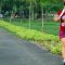 Seorang perempuan berolahraga jalan santai atau jogging di jogging track kawasan Universitas Tanjungpura, Pontianak, Kalbar, Jumat (9/10).